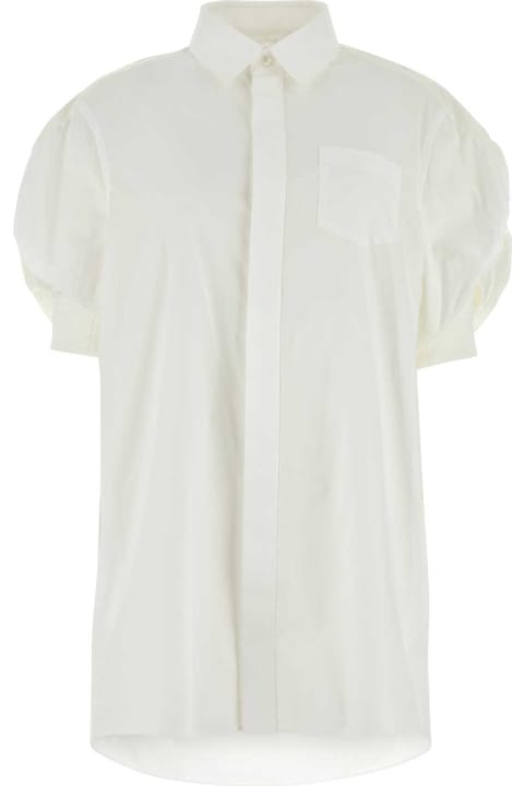Fashion for Women Sacai White Poplin Shirt Dress