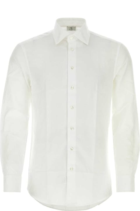 Etro Shirts for Men Etro White Jacquard Shirt