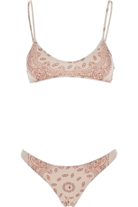 Swimwear Sale for Women The Attico Pink Bikini With Spaghetti Straps And All-over Print In Tech Fabric Stretch Woman