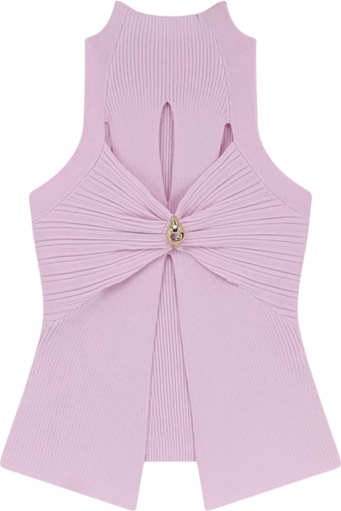 Homeware Elisabetta Franchi Ribbed Top With Cut-out