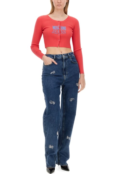 Homeware M05CH1N0 Jeans Cropped Cardigan