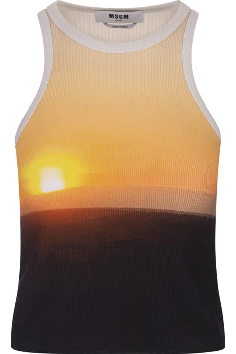 Fashion for Women MSGM Ribbed Sleeveless Top With Print