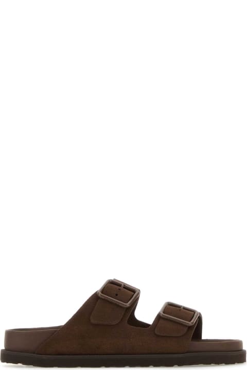 Sandals for Women Birkenstock Chocolate Suede Arizona Avantgarde Slippers