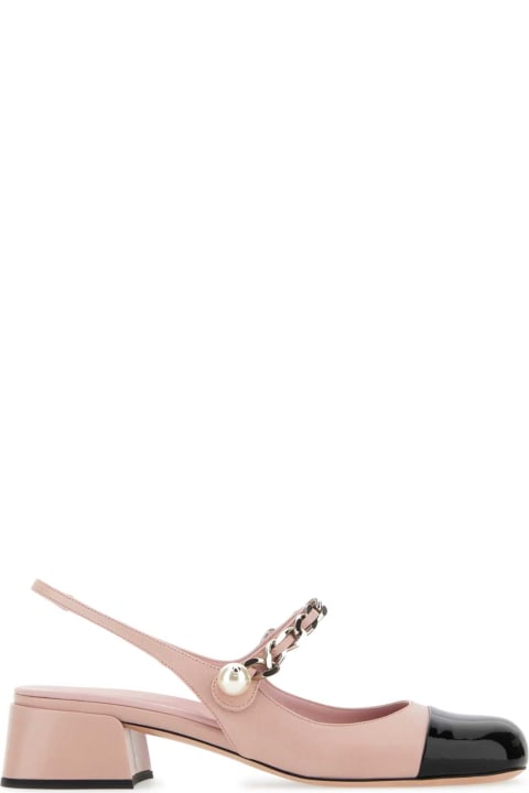 Miu Miu High-Heeled Shoes for Women Miu Miu Pink Leather Pumps