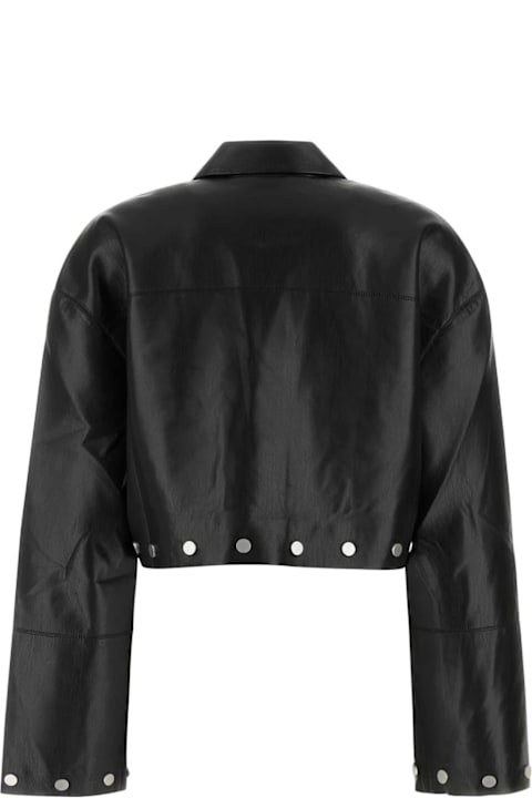 Homeware Nanushka Black Synthetic Leather Kassie Shirt
