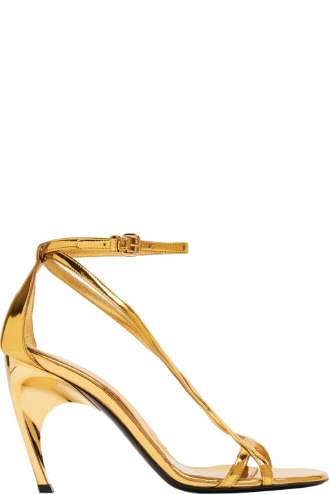 ウィメンズ シューズのセール Alexander McQueen Gold Armadillo Metallic Leather Sandals