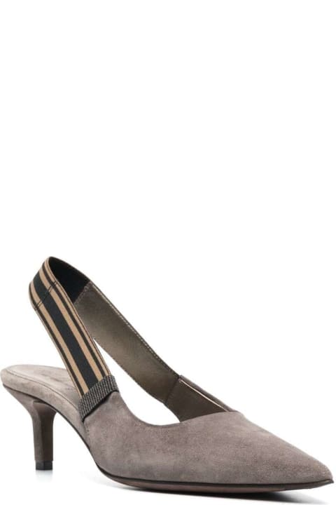 Brunello Cucinelli High-Heeled Shoes for Women Brunello Cucinelli Pointed Toe Suede Pumps