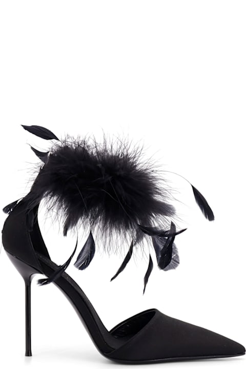 Sandals for Women Paris Texas Lidia Satin Sandals With Feather Detail