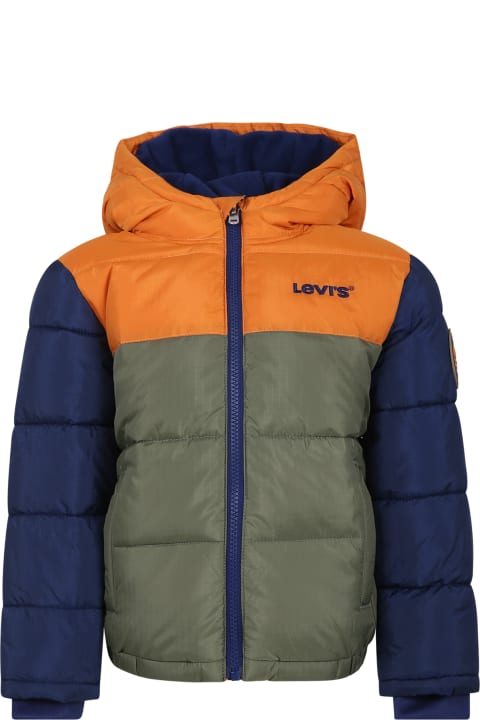 ボーイズ Levi'sのコート＆ジャケット Levi's Green Jacket For Boy With Logo