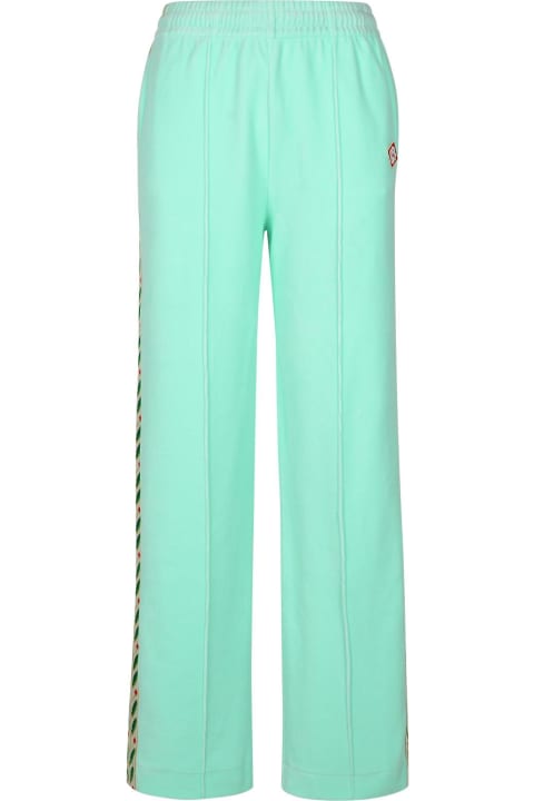 Casablanca سراويل طويلة وقصيرة لـ السيدات Casablanca 'jogger' Light Green Cotton Blend Pants