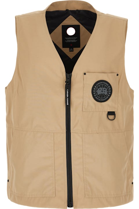 Canada Goose Men Canada Goose Beige Polyester Blend Canmore Sleeveless Jacket