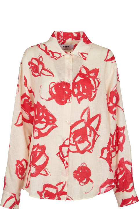 ウィメンズ新着アイテム MSGM Rose Print Shirt