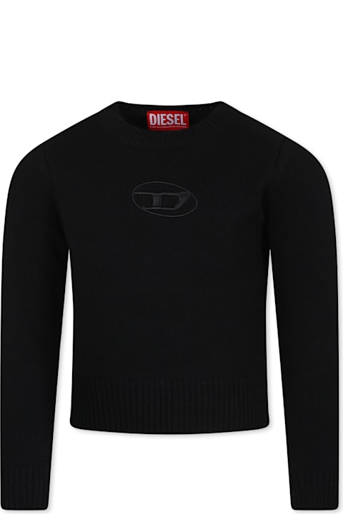 Diesel Sweaters & Sweatshirts for Girls Diesel Black Crop Sweater For Girl