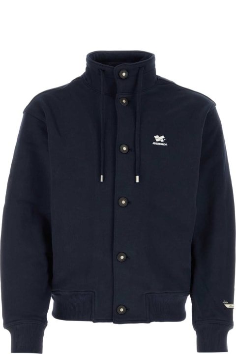Ader Error Fleeces & Tracksuits for Men Ader Error Navy Blue Cotton Sweatshirt