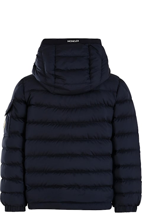 أدوات منزلية Moncler Blue Galion Down Jacket For Boy With Logo