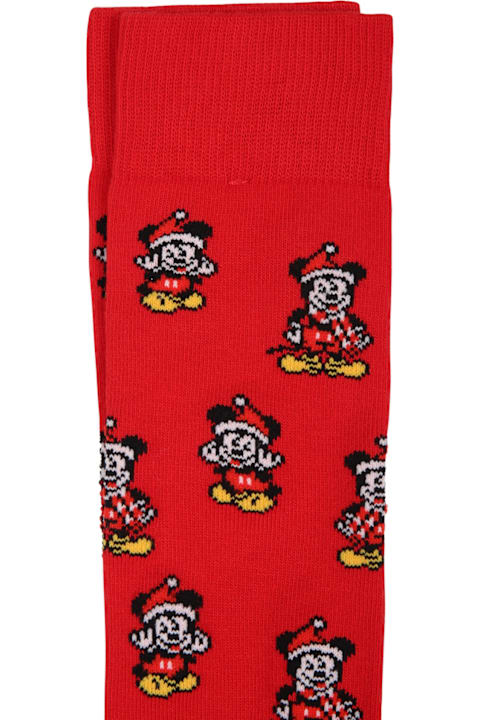 ボーイズ MC2 Saint Barthのシューズ MC2 Saint Barth Red Socks For Kids With Mickey Mouse