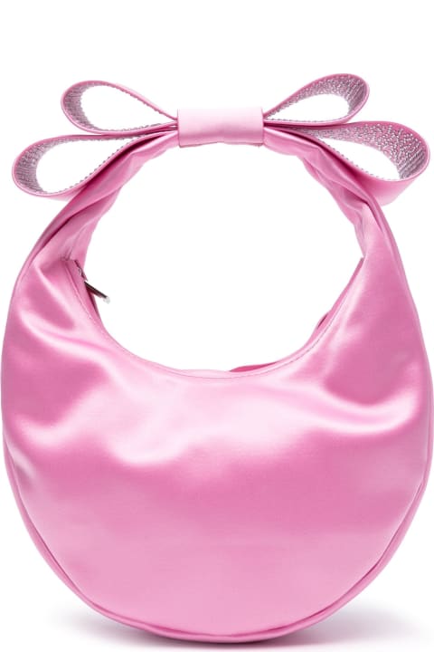 Mach & Mach Totes for Women Mach & Mach Pink Small Cadeau Satin Tote Bag