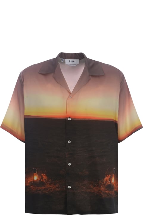 Shirts for Men MSGM Shirt Msgm "sunset" Made Of Fluid Fabric