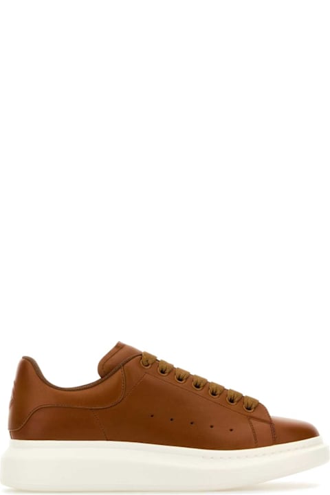 Alexander McQueen Shoes for Men Alexander McQueen Caramel Leather Sneakers With Caramel Leather Heel