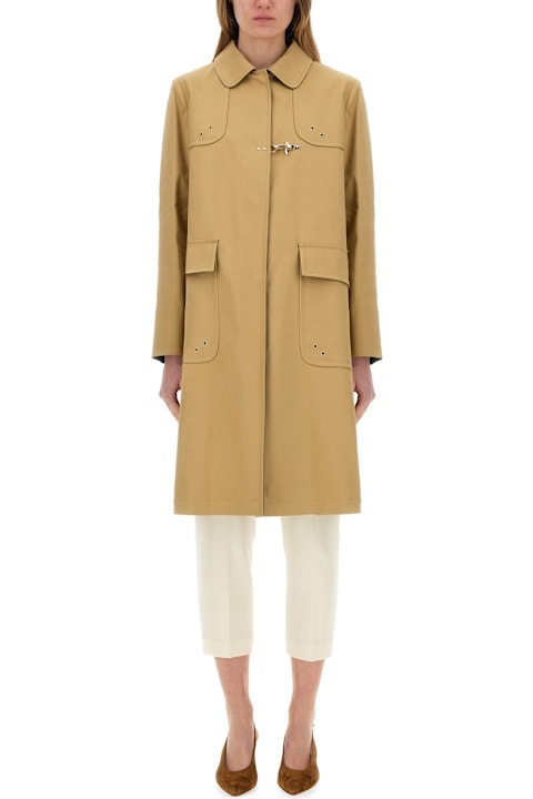 Fay Coats & Jackets for Women Fay Stretch Gabardine Car Coat