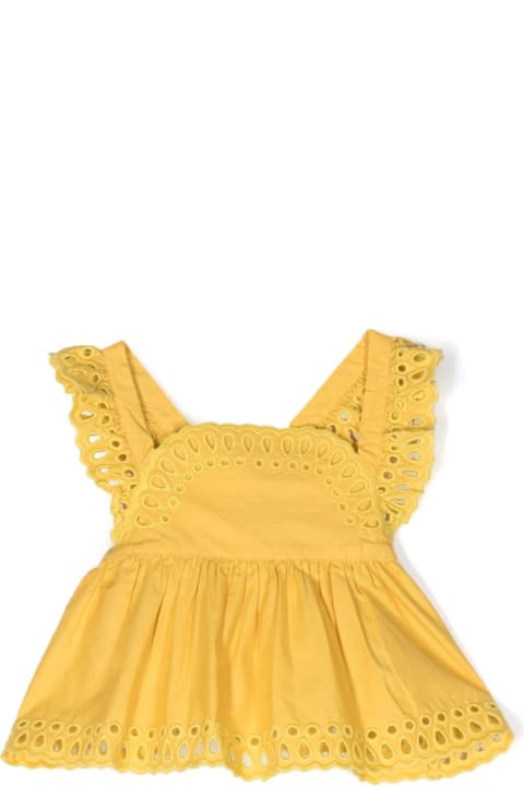 Fashion for Baby Girls Stella McCartney Kids Yellow Sangallo Lace Top