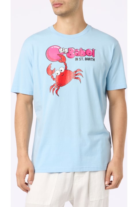 Homeware MC2 Saint Barth Man T-shirt With Big Babol Crab Placed Print And Embroidery | Big Babol Special Edition