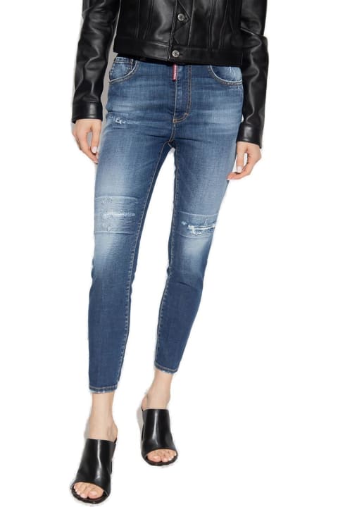 Dsquared2 Pants & Shorts for Women Dsquared2 Jeans "high Waist Cropped Twiggy"