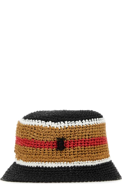 Accessories Sale for Women Burberry Embroidered Raffia Hat