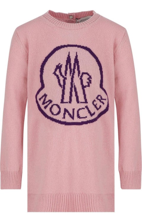 ベビーガールズのセール Moncler Logo Intarsia Knitted Dress