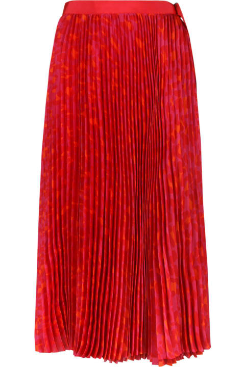 Print Detail Pleated Skirt