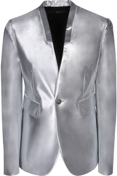 Sapio Coats & Jackets for Women Sapio Sapio Lurex Fabric Jacket In Silver
