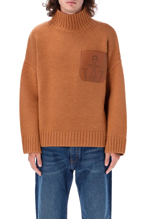 Fashion for Men J.W. Anderson Leather Patchpocket High Neck Knit