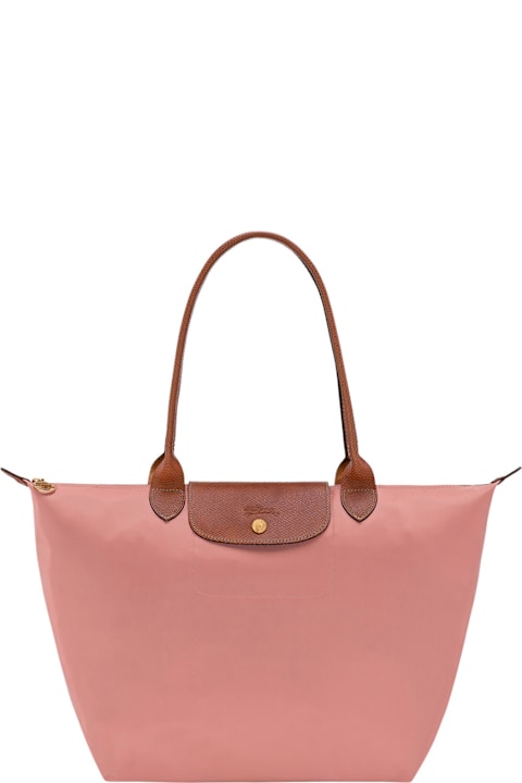 Homeware Longchamp 'le Pliage Original' Pink Tote Bag With Embossed Logo In Canvas Woman