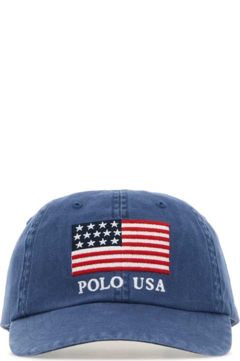 Polo Ralph Lauren Hats for Women Polo Ralph Lauren Air Force Blue Cotton Baseball Cap