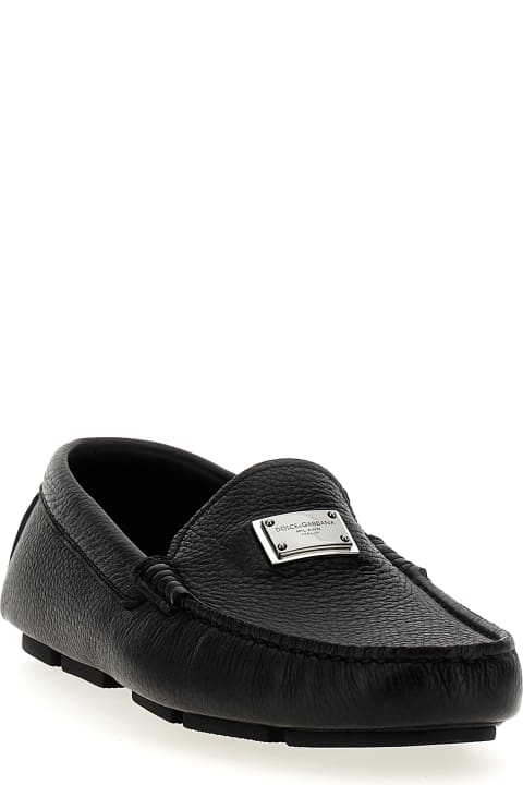 Sale for Men Dolce & Gabbana Logo Leather Loafers