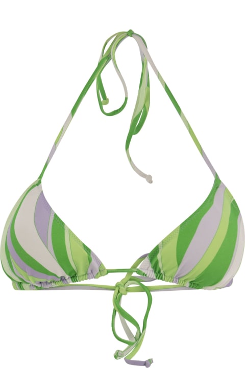 Swimwear for Women MC2 Saint Barth Women's Triangle Top With Wave Print