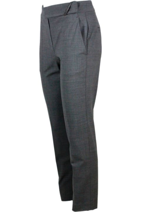 Brunello Cucinelli Clothing for Women Brunello Cucinelli Cigarette Trousers With Jewels At The Waist