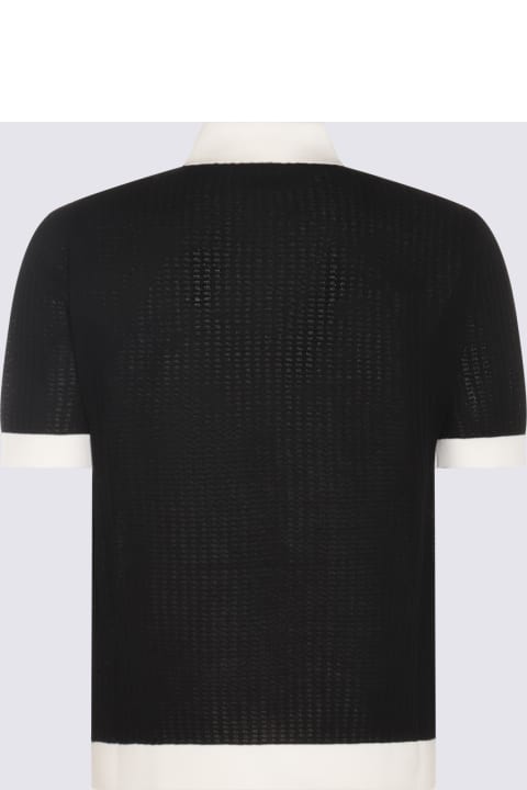 AMIRI Topwear for Men AMIRI Black And White Cotton Blend Polo Shirt