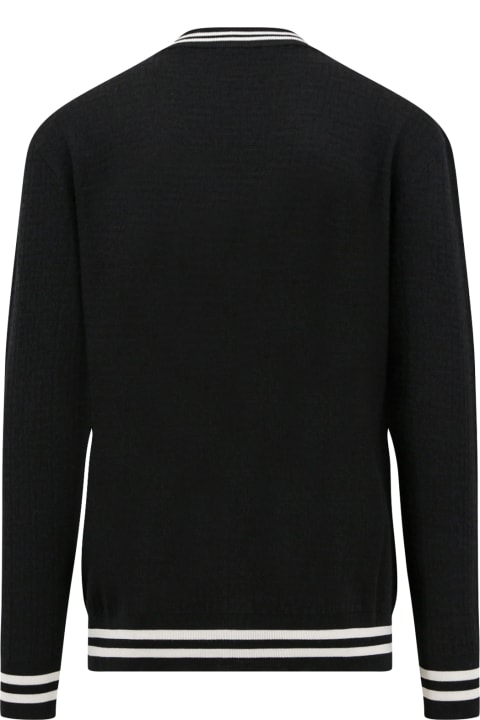 Balmain Sweaters for Men Balmain Monogram Jacquard Wool Cardigan