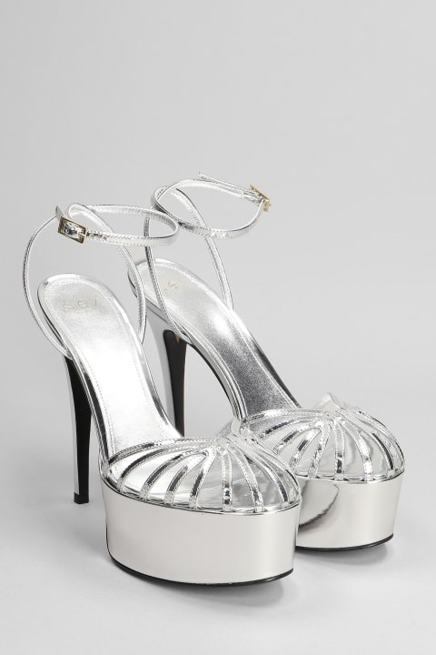 Clio 90 Sandals In Silver Leather