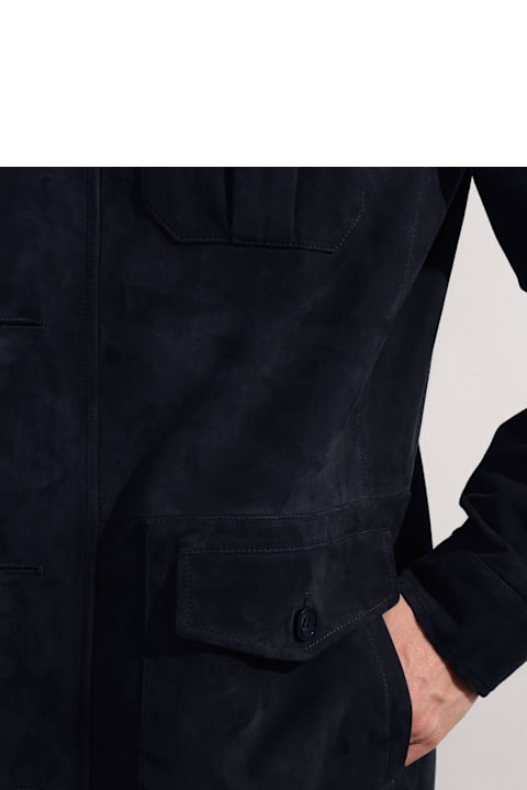 Larusmiani Coats & Jackets for Men Larusmiani Devon Sahariana Jacket Leather Jacket