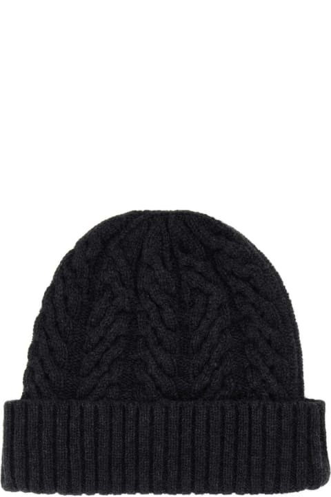 Moorer Hats for Women Moorer Charcoal Cashmere Beanie Hat