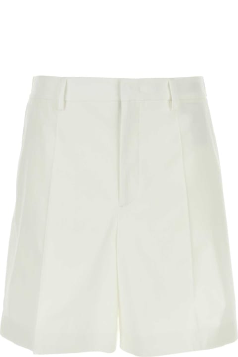 Pants for Men Valentino Garavani White Cotton Bermuda Shorts
