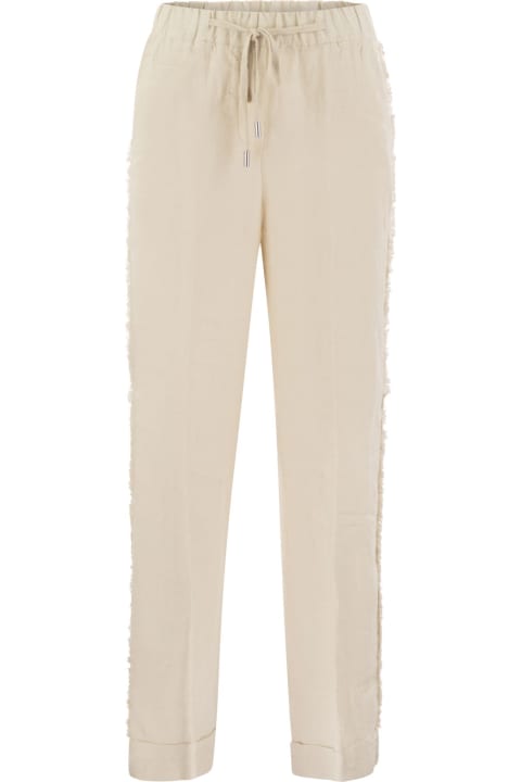 Pants & Shorts for Women Peserico Linen Trousers With Side Fringes