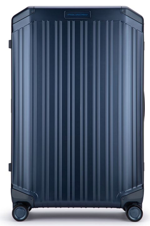 Piquadro لـ Kids Piquadro Trolley Grande 4 Ruote In Alluminio E Pelle