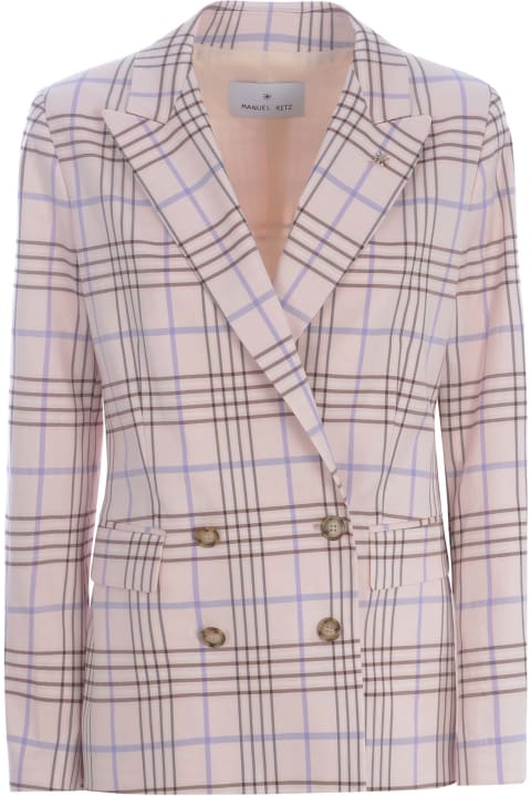 Manuel Ritz Coats & Jackets for Women Manuel Ritz Double-breasted Jacket Manuel Ritz "check" Viscose Blend