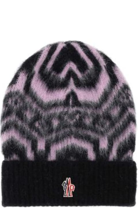 Accessories for Women Moncler Grenoble Logo Patch Ribbed Beanie