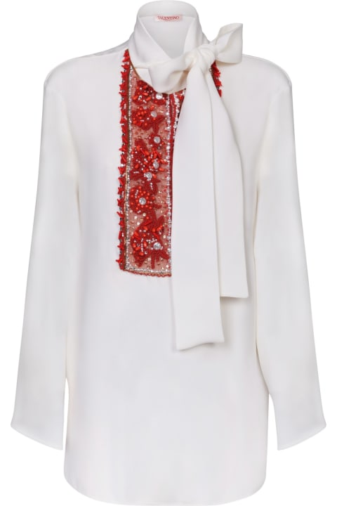 Valentino Topwear for Women Valentino Cady Couture Ivory/corals Shirt