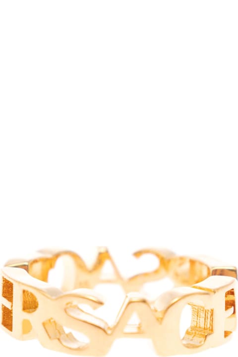 Versace Woman's Gold Colored Metal Logoed Ring