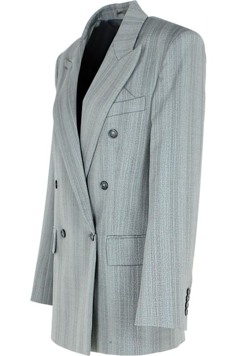 SportMax for Women SportMax 'merlot' Grey Virgin Wool Blend Blazer